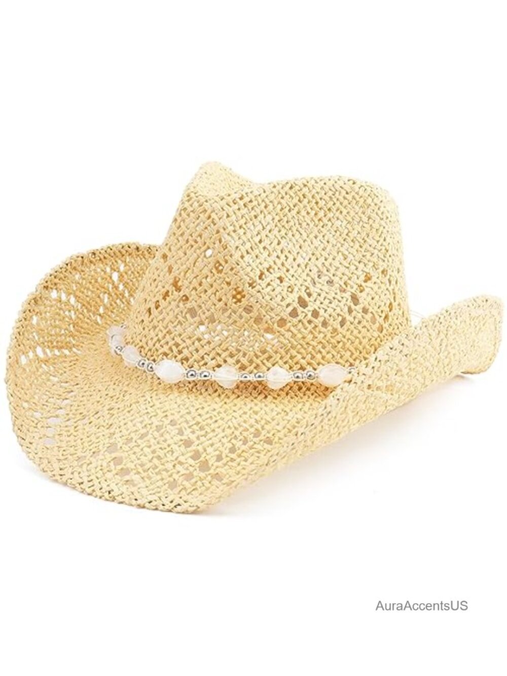 Straw Cowboy Hat Women Foldable Wide Brim Western Sun Hat